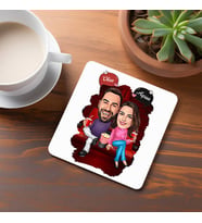 Kişiye Özel Sinema Keyfi Yapan Çiftler Bardak Altlığı