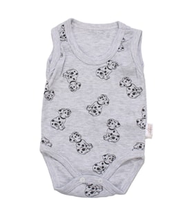 Unisex Gri Dalmaçyalı Askılı Zıbın