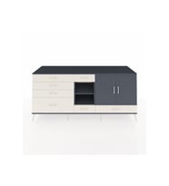 Kronos Konsol 4 Raflı 7 Çekmeceli 2 Kapaklı 220x59x99 Antrasit-Antrasit/Aytaşı