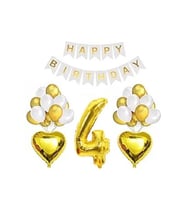 GOLD BEYAZ DOĞUM GÜNÜ BALON SETİ