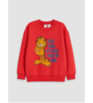 LCW Kids Kırmızı Garfield Baskılı Erkek Çocuk Sweatshirt