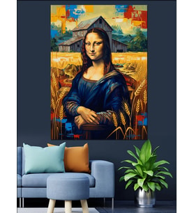 Mona Lisa Modern Sanat Başak Tarlası Dekoratif Kanvas - Mdf Ahşap Tablo