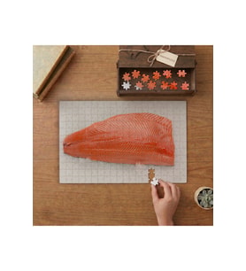 Somon Dilimi - Balık - Sağlıklı Yiyecek Tasarımı 240 parça Ahşap Puzzle Ahşap Kutuda MP01320