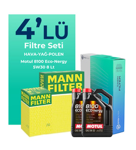 MANN Mercedes E350 Benzin Filtre Bakım Seti Motul Motor Yağlı (2005-2009) 4 Lü