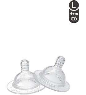 Silikon Anti-Kolik 2'li Biberon Emziği Large 4+ Ay