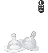Silikon Anti-Kolik 2'li Biberon Emziği Large 4+ Ay