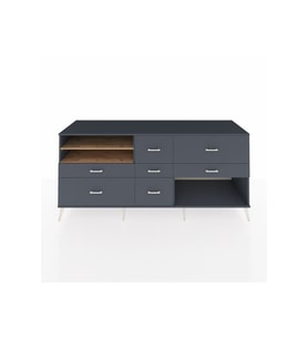 Kronos Konsol 2 Raflı 7 Çekmeceli  220x59x99 Antrasit-Çam/Antrasit
