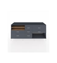 Kronos Konsol 2 Raflı 7 Çekmeceli  220x59x99 Antrasit-Çam/Antrasit
