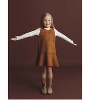 LCW Kids Kahverengi Çiçekli Kız Çocuk Süet Elbise