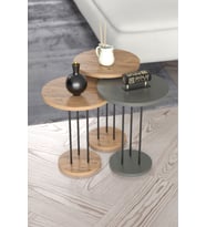 Zigon Sehpa Terra 3 Lü Set Traverten