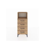 Arges Komodin Tek Raflı 4 Çekmeceli 44x30x106 Çam-Çam