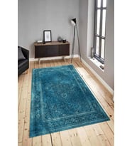 Dijital Baskılı Yıkanabilir Kaymaz Modern Renkli Salon Halısı Mutfak Halısı Yolluk ND-HY-1343 (Mavi)