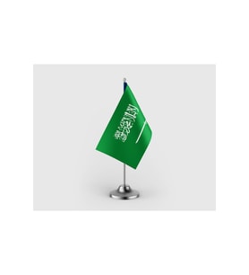 Suudi Arabistan Tekli Saten Masa Bayrağı Seti
