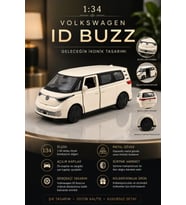 Volkswagen ID Buzz 1:34 Beyaz Metal Diecast Çek Bırak Model Araba