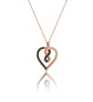 Kalp ve Sonsuzluk Kolye 925 ayar Gümüş Kolye Rose-Gold Renk Tek Ebat Beden