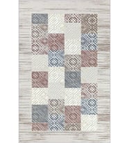 Eliana Home Baskılı, Yıkanabilir Kaymaz Taban Salon Halısı LNA0452 100x150 cm (Krem)