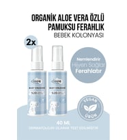 Aloe Vera Katkılı Pamuksu Dokunuş Tazeleyici ve Ferahlatıcı Çanta Boyu 2'li Bebek Kolonyası Seti 2x40 ml