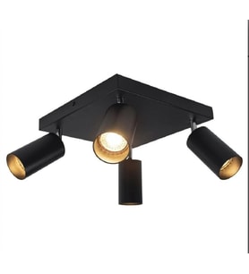 MYLİGHTS  40 CM KARE LED AVİZE LED SPOT HAREKETLİ PLOFONYER LED AVİZE (Siyah)