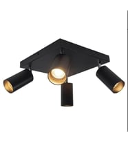 MYLİGHTS  40 CM KARE LED AVİZE LED SPOT HAREKETLİ PLOFONYER LED AVİZE (Siyah)