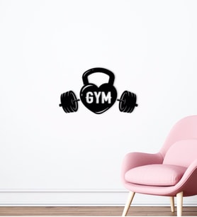 BK Home GYM Tasarımlı Ahşap Duvar Süsü-8 (Siyah)