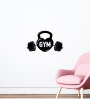 BK Home GYM Tasarımlı Ahşap Duvar Süsü-8 (Siyah)