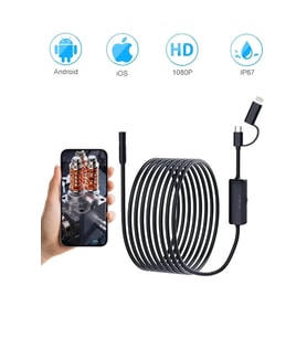 Endoskop Yılan Video Kamera Ios Ve Android Uyumlu Led’li 10 Metre 8 Mm Sert Kablo 2mp