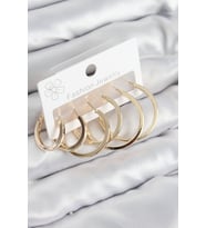 Pirinç Halka Model Gold Renk Kadın Set Küpe 5886 - HPSBYI6714-5708