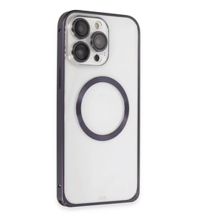 Joko Apple iPhone 14 Pro Kılıf Metal Bumper Magneticsafe Kapak - Derin Mor