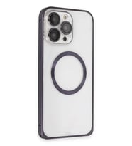 Joko Apple iPhone 14 Pro Kılıf Metal Bumper Magneticsafe Kapak - Derin Mor