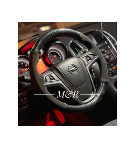 Opel Astra J Kasa Kristal Karbon 5D Nubuk Orijinal Kaplama Deri Direksiyon Kılıfı