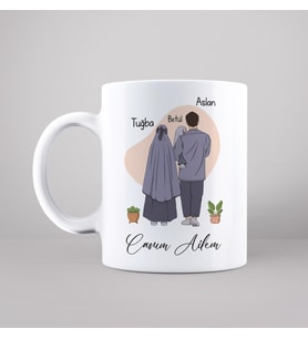 Canım Ailem Anne & Baba & Çocuk Tasarımlı Kupa Kişiye Özel