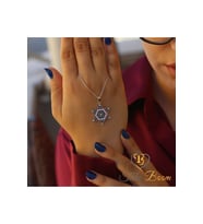 Davut Yıldızı Kolye – Gümüş Yahudi Kolye, Kadınlar İçin Manevi Kolye, Karışık Zirkon Taşlar (Gümüş)