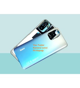 Tkgz - Xiaomi Redmi NOTE 10 (4G) FULL KASA Arka Kapak Batarya Kapağı - MAVİ