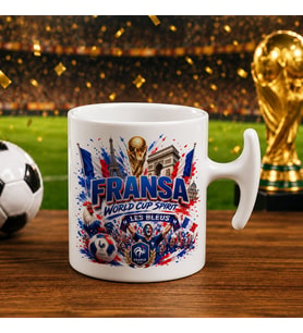 BK Gift Fransa Taraftar Temalı Dünya Futbol Kupası Tasarımlı Hammer Kupa Bardak