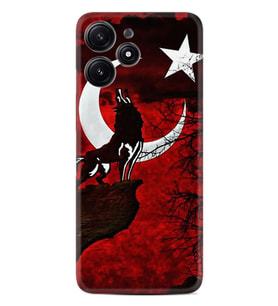 Xiaomi Poco M6 Pro 5G Kılıf Desenli Silikon Wolf and Moon 2 1381
