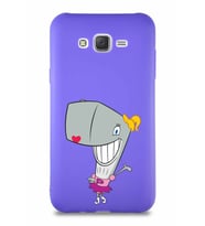 Samsung Galaxy J7 Soft Premier Kapak Pearl Yengeç Tasarımlı Silikon Kılıf - Mor (Şeffaf)