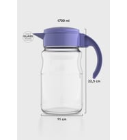 Renga Spiro 1700 ml Bej Kapaklı Cam Sürahi 111031 (Mor)