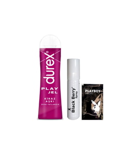 Durex Kiraz Aşkı 50 ml Jel + Black Berry GeciktirmeyeSprey + Hediye