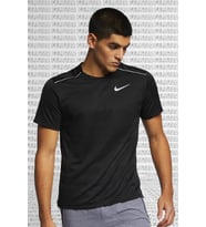 Nike Miler Dri Fit Running Tee Black Reflektörlü Koşu Antrenman Tişörtü Siyah