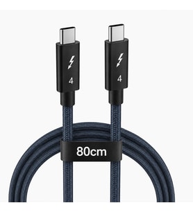 Lexroo Thunderbolt Type-C to Type-C Kablo 80 cm, Örgülü USB-C Veri ve Şarj Kablosu