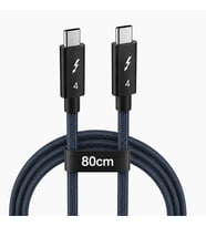 Lexroo Thunderbolt Type-C to Type-C Kablo 80 cm, Örgülü USB-C Veri ve Şarj Kablosu