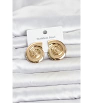 316L Çelik Gold Renk Deniz Kabuğu Form Kadın Küpe 5886 - GLST7593-7497