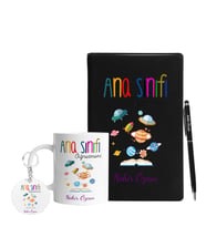 Ana Sınıfı Öğretmenlerine Özel Defter Kalem Kupa & Süblimasyon Anahtarlık Hediye Seti