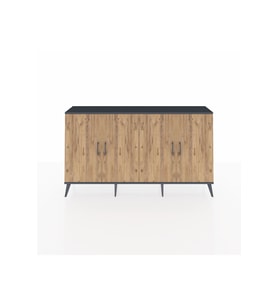 Arges Konsol 6 Raflı 4 Kapaklı 176x30x99 Antrasit-Çam/Antrasit