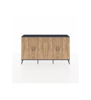 Arges Konsol 6 Raflı 4 Kapaklı 176x30x99 Antrasit-Çam/Antrasit