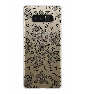 Samsung Galaxy Note 8 Kapak Nostalji Desen Tasarımlı Şeffaf Silikon Kılıf