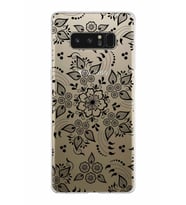 Samsung Galaxy Note 8 Kapak Nostalji Desen Tasarımlı Şeffaf Silikon Kılıf