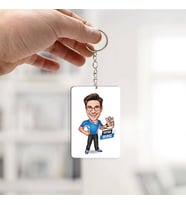 Kişiye Özel Hakemlik Yapan Erkek Karikatürlü Anahtarlık