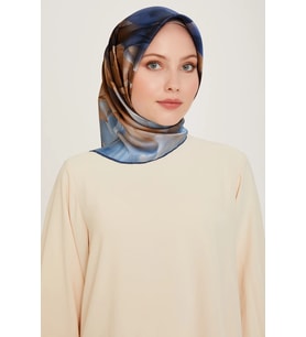 Armine Nostalji Batik Desenli Twill İpek Eşarp 9244D