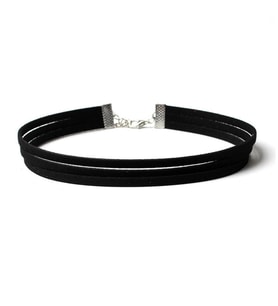 Siyah Renk Süet Kadın Choker Kolye